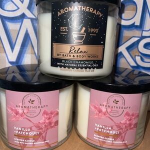 Vanilla patchouli 3wicks and black chamomile